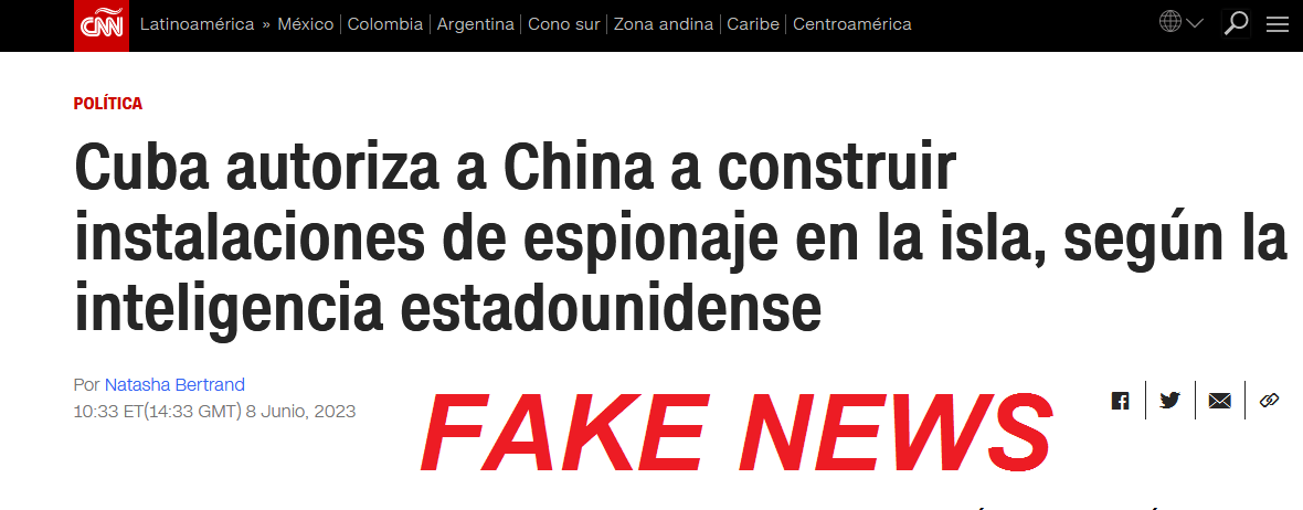 😱Ataques sónicos en la Habana.
🤔Bases nucleares de #Rusia en #Cuba.
⁉️Y AHORA PARA REMATAR ESTO⁉️👇
🤦Bases de espionaje chino en #Cuba.
Ante esta #FakeNews me sumo al llamado de la Coalición de Alianza Martina en los EEUU
#YoNoCreoEnElWSJ
Abro 🧵 SÚMATE