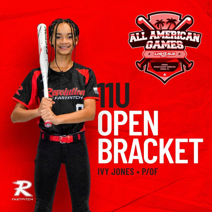 Rev_Schwanda's tweet photo. We would like to congratulation Ivy Jones for her 11U Open Bracket selection for the 2023 All American Games! She joins Emily Barkley (10U), Brooklynn Hager (11U) &amp; Brooklyn Oliviero (12U) as representation!
#revolutionfastpitch #revolutionschwanda #playusssa https://t.co/uxnULlAxO5