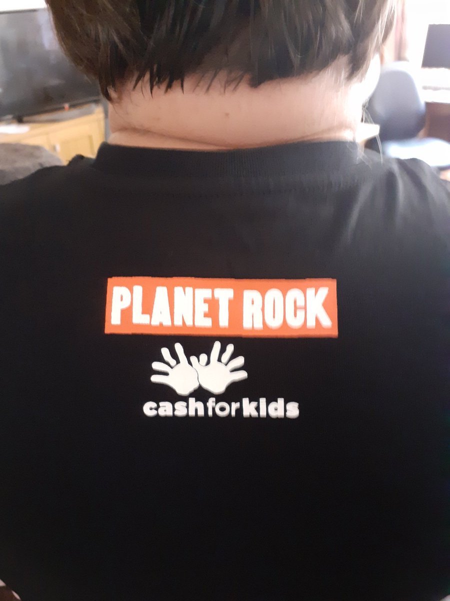 I love my @cashforkids t-shirt from @PlanetRockRadio, designed by mighty metal god, @HalfordMetal