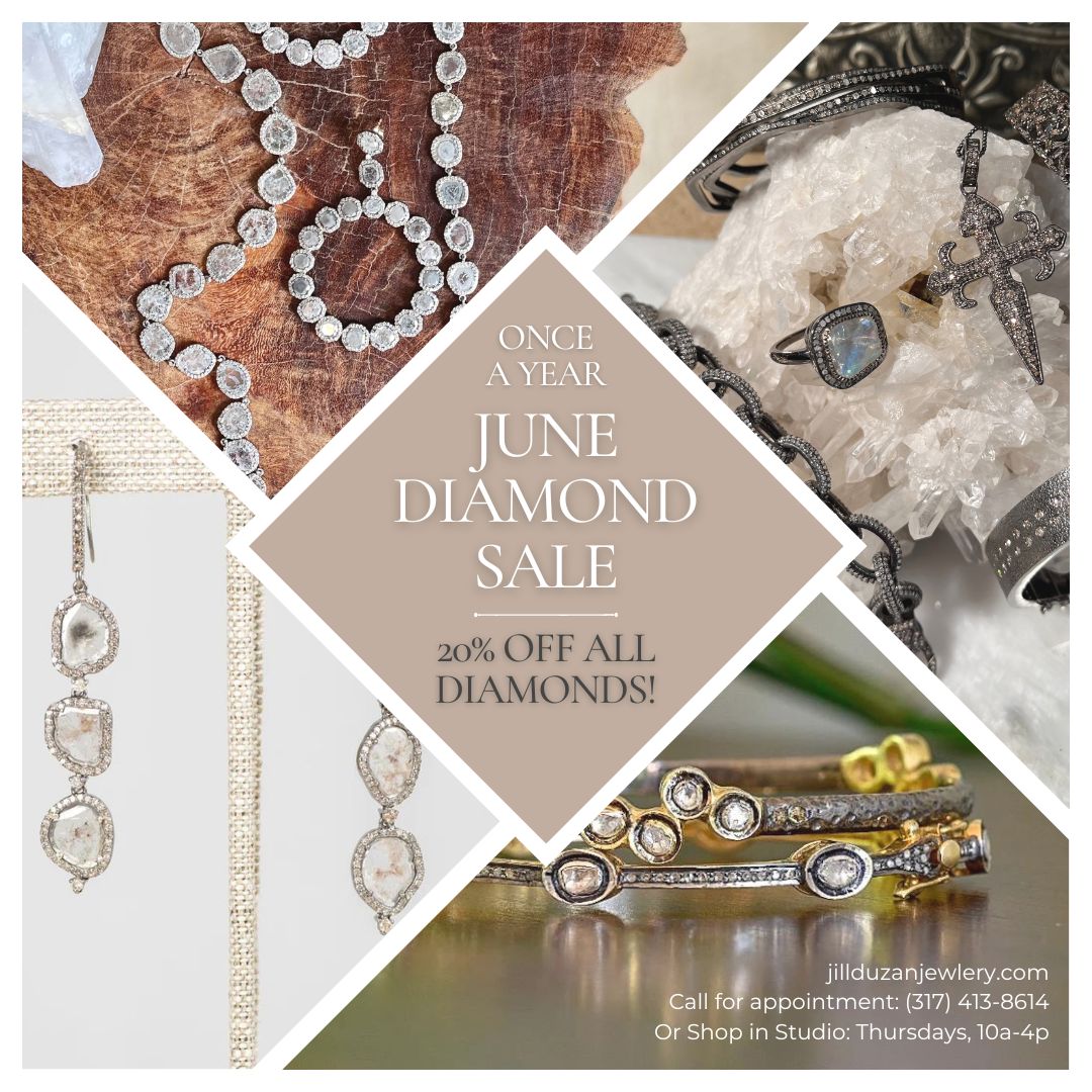 Shop our once-a-year June Diamond Sale! All diamonds are 20% off, online and in person. Shop our summer studio hours (Thursdays 10a-4p) or call for an appointment to shop the studio.
.
.
.
.
#diamondjewlery #giftsforher #rawdiamonds #june #sale #diamondsale #sliceddiamonds #artis