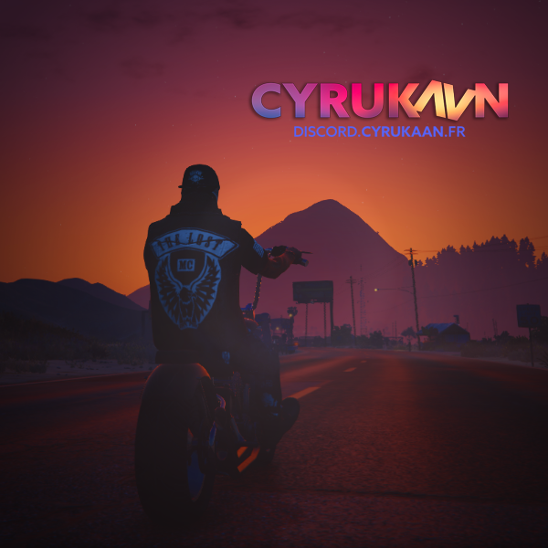 La vie de biker sur CYRUKAAN...🏍️

Vous aussi venez parcourir les routes de San Andreas en nous rejoignant sur discord.cyrukaan.fr

#GTARP #GTA #RP #RolePlay #GTA5 #GTAV #FiveM #PC #BaseUS #WhiteList #WL #Lost #MC #Groupe