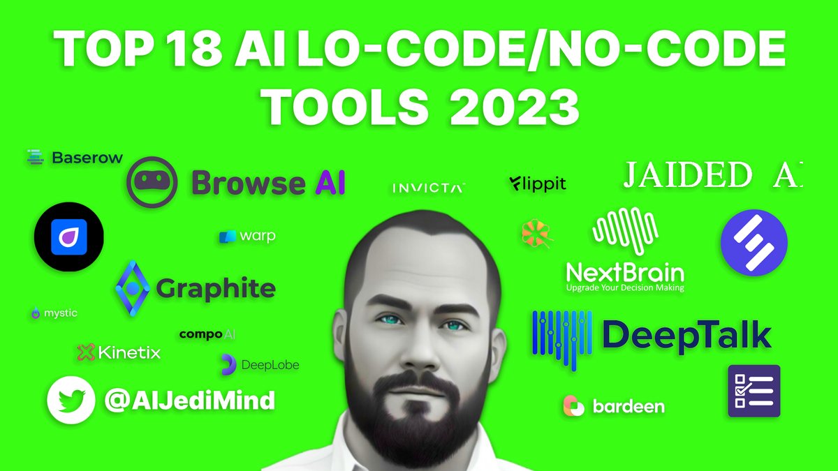 aibrightbot's tweet image. Top 18 AI Lo-Code/No-Code Tools of 2023:

1. Mystic - mystic.ai

2. Magic Form - magicform.app

3. Compo AI - compo.ai

4. Easy OCR - jaided.ai

5. Kinetix - kinetix.tech

6. Neon AI - neon.ai

7.…