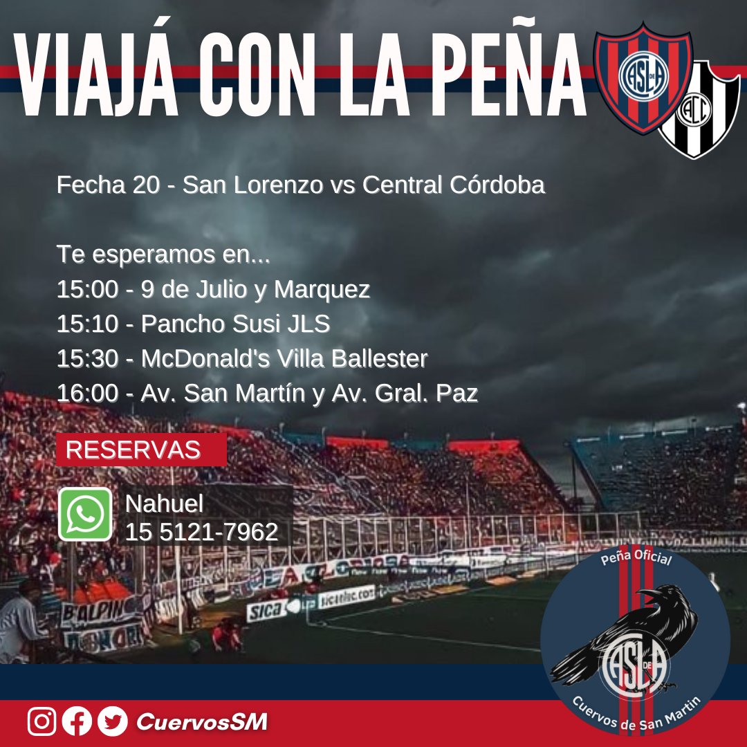 VIAJA CON LA PEÑA! 💙❤

No te quedes abajo! 
Comunicate al 15 5121-7962  para reservar