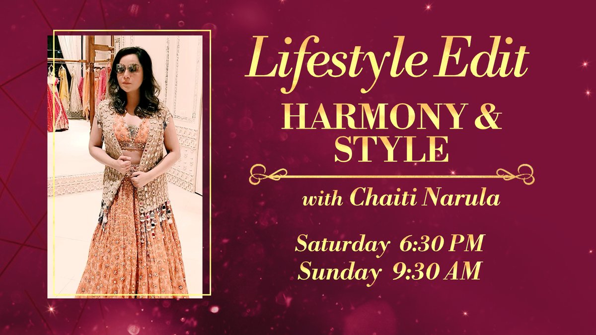IndiaToday's tweet photo. #LifestyleEdit: Harmony and style!
Watch the special broadcast with @chaiti today  at 6:30PM, only on India Today TV
#Promo https://t.co/RQb7jx0smh