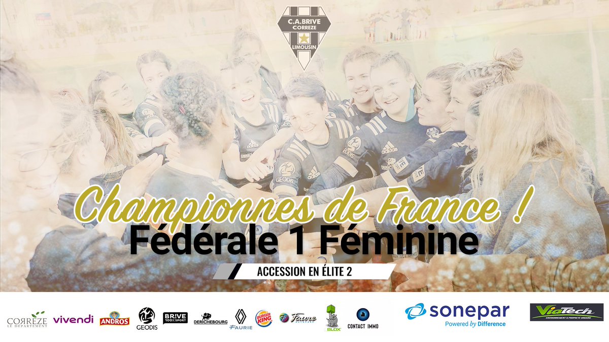 🤩 𝐇𝐈𝐒𝐓𝐎𝐑𝐈𝐐𝐔𝐄 !!! 𝑵𝒐𝒕𝒓𝒆 𝒆𝒒𝒖𝒊𝒑𝒆 𝒇𝒆𝒎𝒊𝒏𝒊𝒏𝒆 𝒆𝒔𝒕 𝑪𝒉𝒂𝒎𝒑𝒊𝒐𝒏𝒏𝒂𝒕 𝒅𝒆 𝑭𝒓𝒂𝒏𝒄𝒆 𝒅𝒆 𝑭𝒆𝒅𝒆𝒓𝒂𝒍𝒆 1 🏆

🏴🏳️ Grâce à son succès contre Tarbes sur le score de 18 à 6, le CA Brive évoluera en 𝔼𝕝𝕚𝕥𝕖 𝟚 la saison prochaine !
