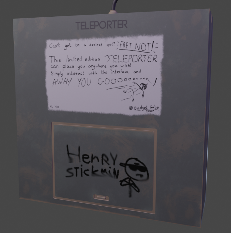 Created Henry's iconic teleporter using Blender and Substance Painter
#HenryStickmin #HenryStickminFanArt