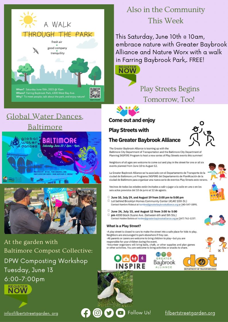 Breaking News and Postponed Events at Filbert Street Garden! - eepurl.com/is_KSs