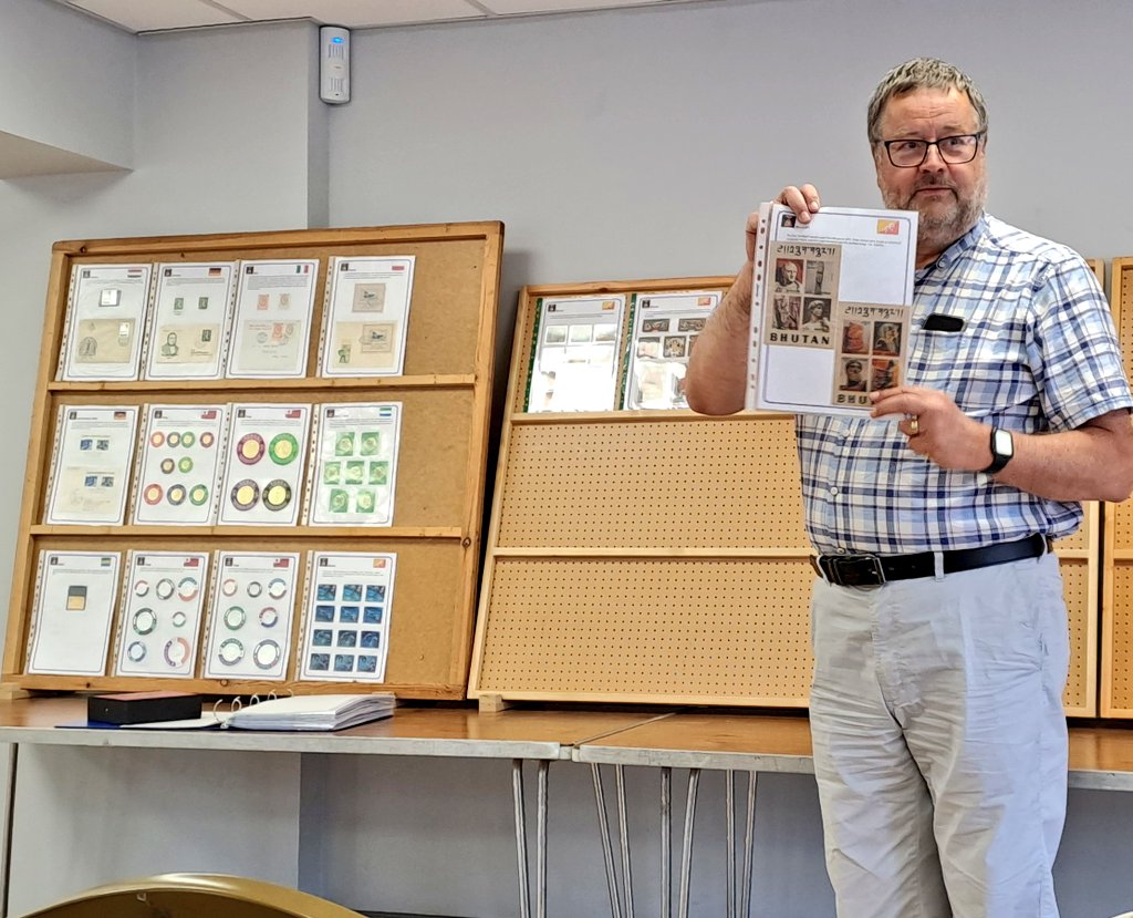 BritishThematic's tweet photo. The presentation after the AGM is Len Ashton-Snith presenting on "Philatelic firsts" - first foil, wooden, embroidered, augmented reality, holograms, 3D, playable stamps that were little records and more! The UK "first" was thermo-chromatic stamps https://t.co/TEN3xQbQ6d