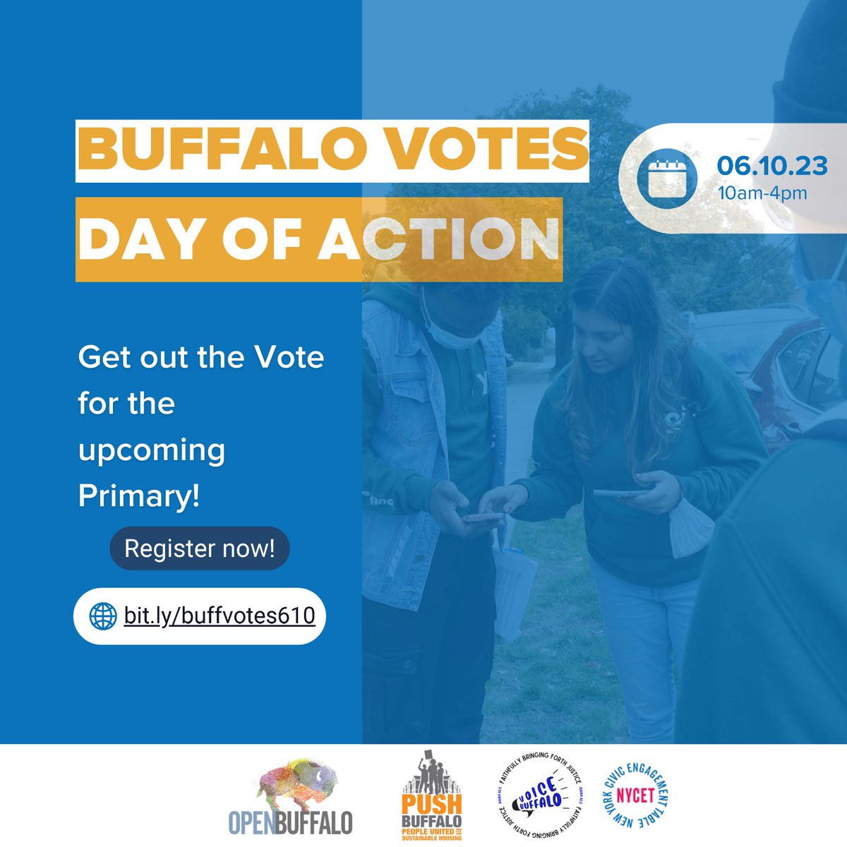 PUSHBuffalo's tweet photo. ☕Good morning #Buffalo! Don't forget about today's (6/10) Day of Action at Johnnie B. Wiley from 10AM-   4PM.  Come phone bank and celebrate with us,  @open_buffalo, @VoiceBuffalo, @NYCivicEngage as we get out the vote for the upcoming Primary!  RSVP - https://t.co/Jrpevuiq8v https://t.co/BUUfmMx91E
