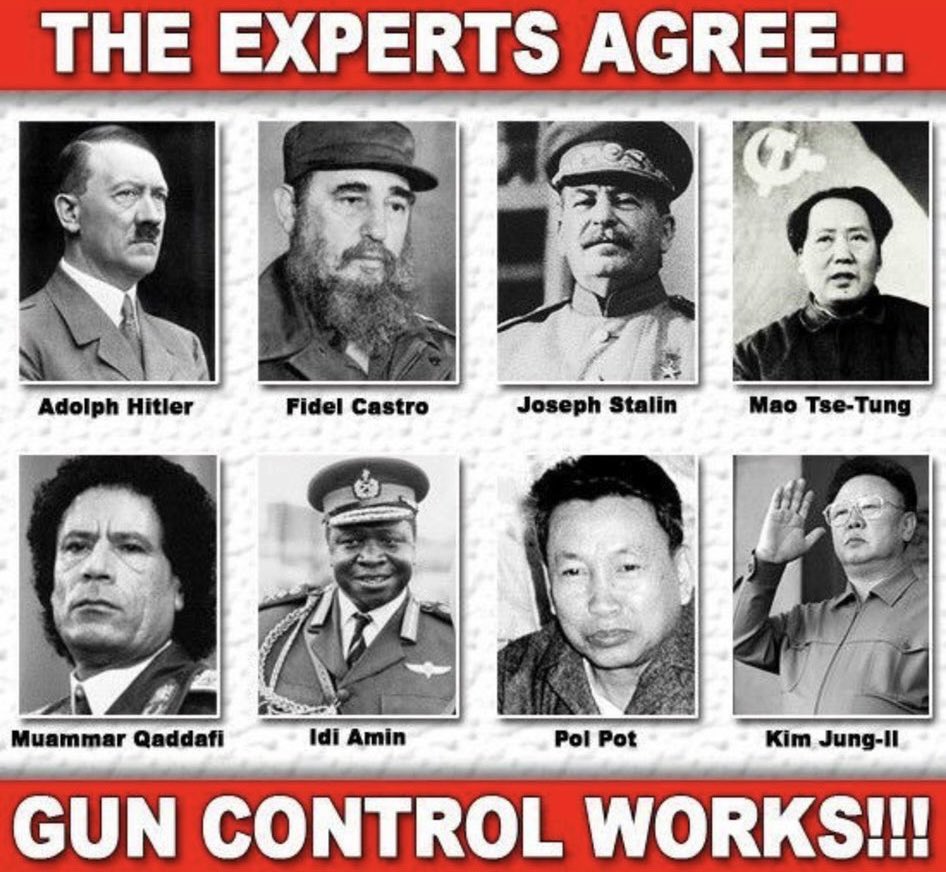 Hundreds of millions of lives lost at the hands of these men after they disarmed their citizens.

#GunControl only works for the corrupt men that control the government who seek more power. #DefendTheSecond