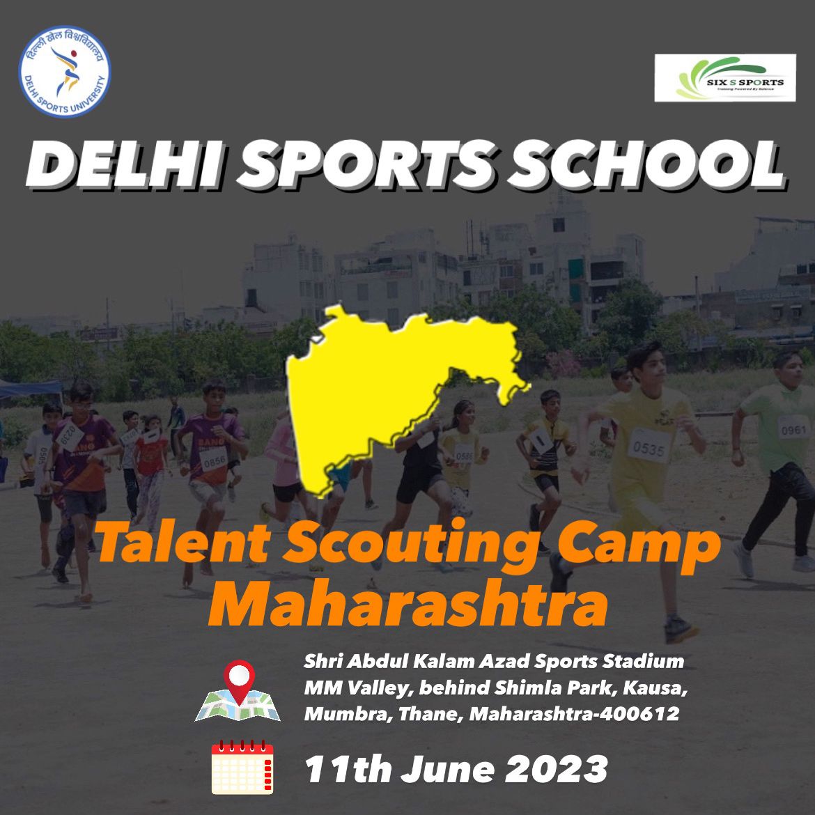 All set to witness Maharashtra and neighbouring states'sporting talent at our next talent scouting camp!!🌟🏃 Join us tomorrow at Shri Abdul Kalam Azad Sports Stadium, Thane!🔥 Visit dsu.ac.in/registration to register for upcoming camps 🔗 #sports #talent #education #Olympic