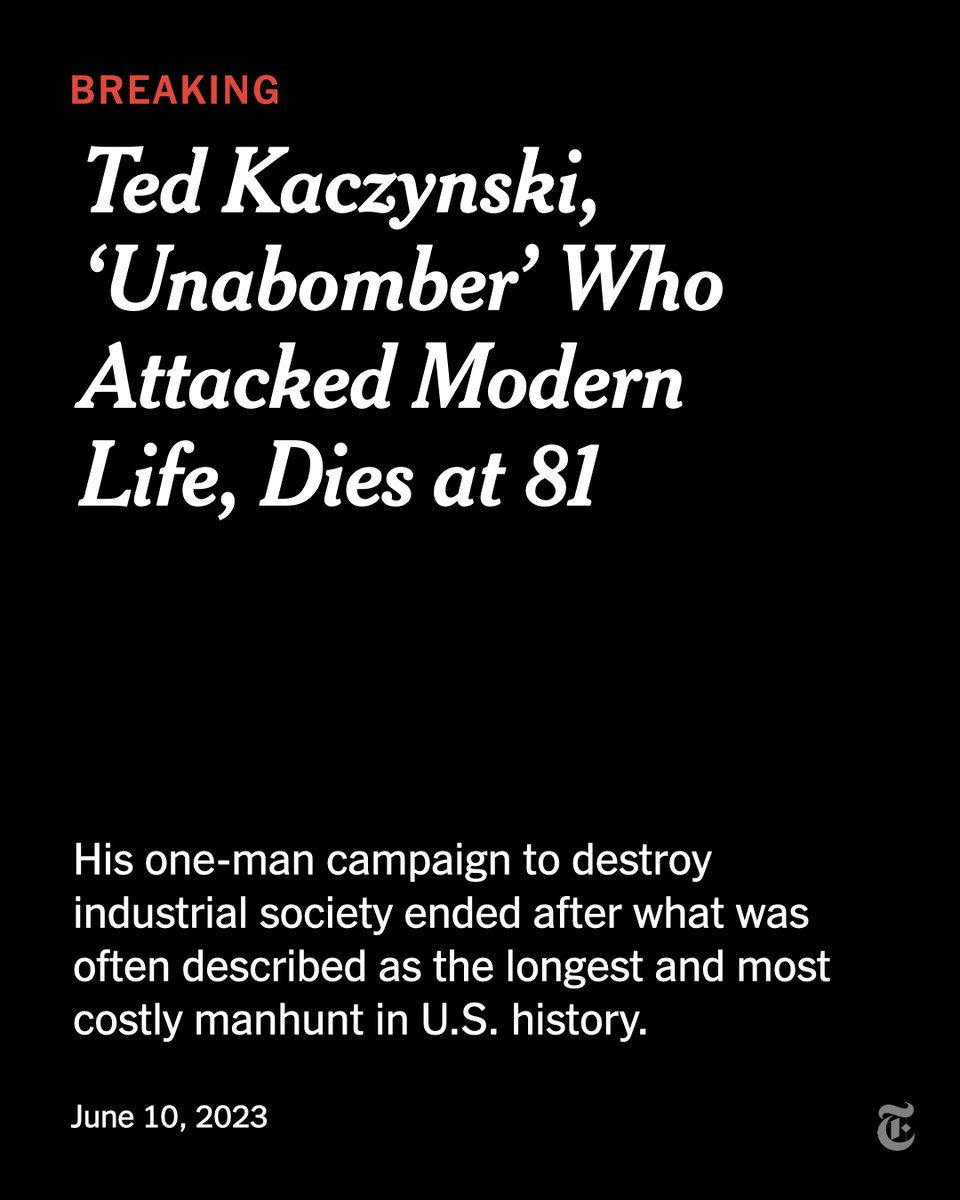 Don Quixote on Twitter "The nytimes not mentioning that Ted Kaczynski