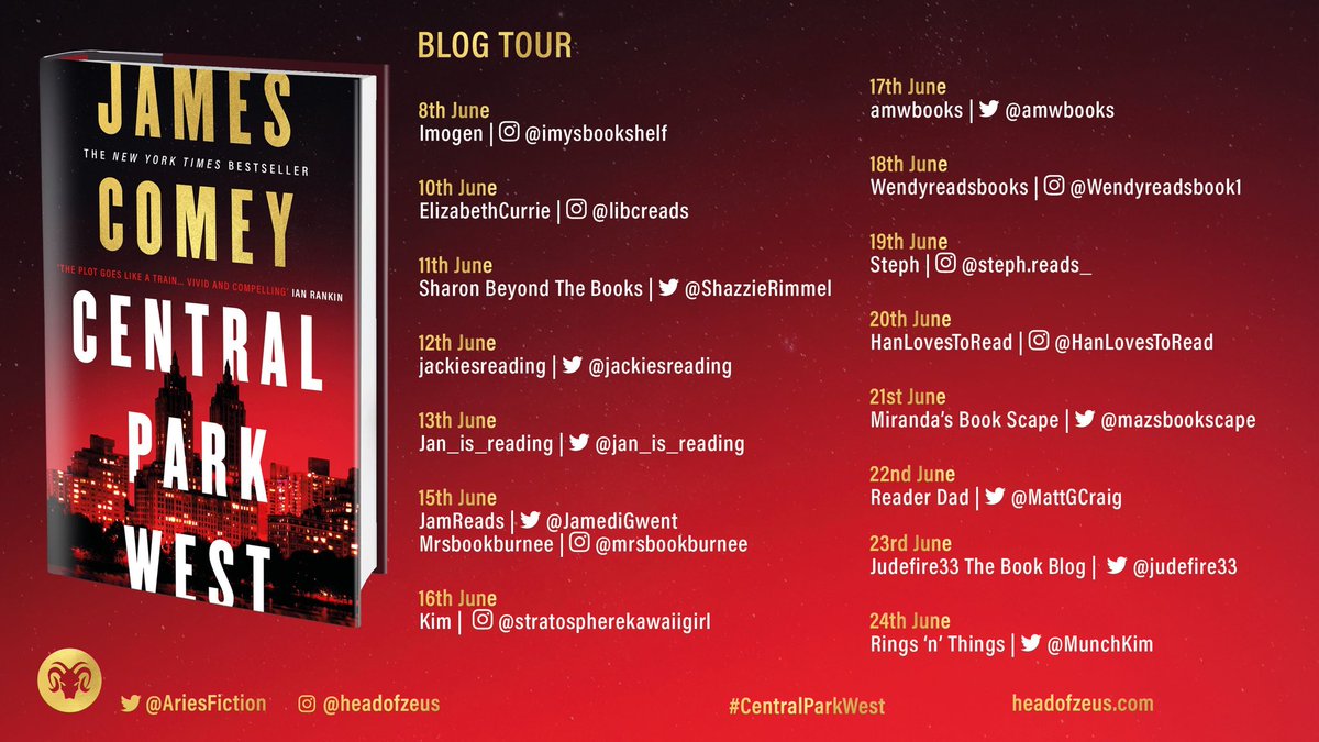 Murder, mafia and politics and a fascinating insight into the complex US legal system from someone who knows - my review of the gripping legal thriller #CentralParkWest by @Comey is on Instagram for my stop on the #BlogTour

instagram.com/p/CtUXUfaLXIf/

@HoZ_Books @AriesFiction