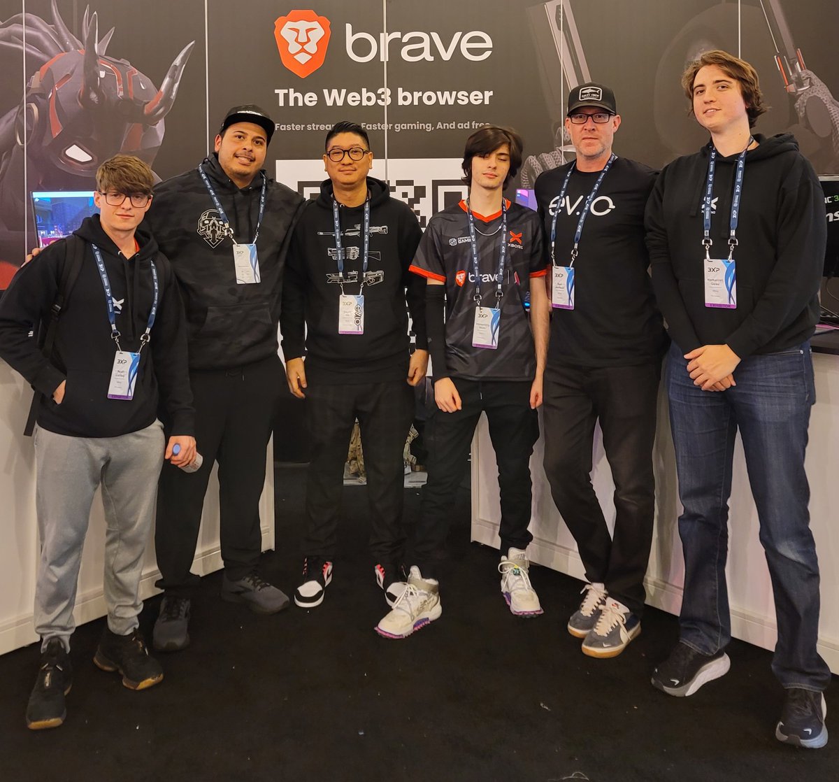 Good times at 3XP! Here's a photo of my all-time favorite Ev.io players. (Ignore the random dude in the middle)