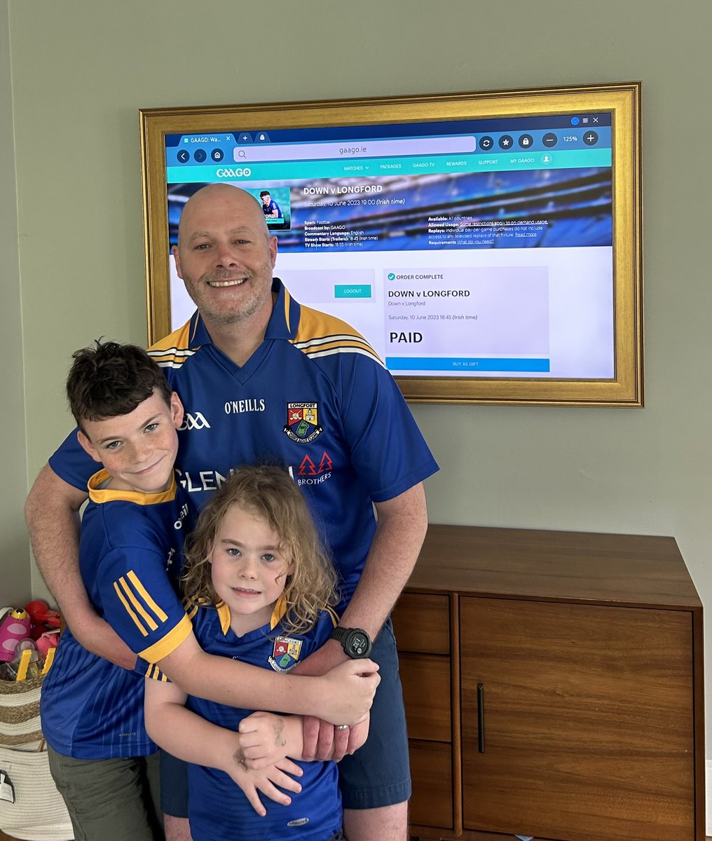 @GAAGO Everyone in the Connell household in Andover, Massachusetts is  ready for Longford V Down.