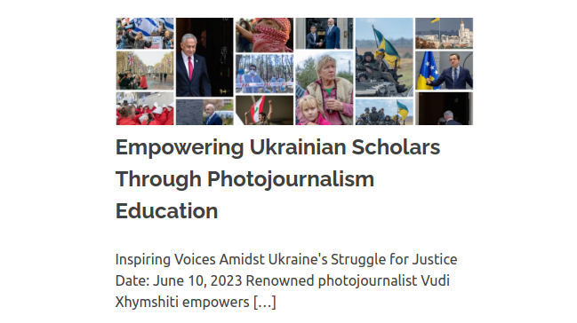 We caught up with renowned photojournalist <a href="/VudiXhymshiti/">Vudi Xhymshiti</a> whose work reporting from the frontlines expands to groundbreaking education program empowering 🇺🇦 Ukrainian scholars with metadata mastery and ethical principles.  <a href="/PJ_Hub/">Photojournalism Hub</a>: rb.gy/0ci98