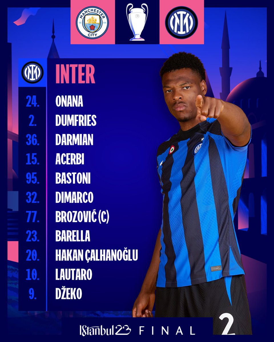 LINE-UP | #UCL

Manchester City vs Inter Milan
Kick Off 02.00 WIB - SCTV

Siapa juara? 🏆