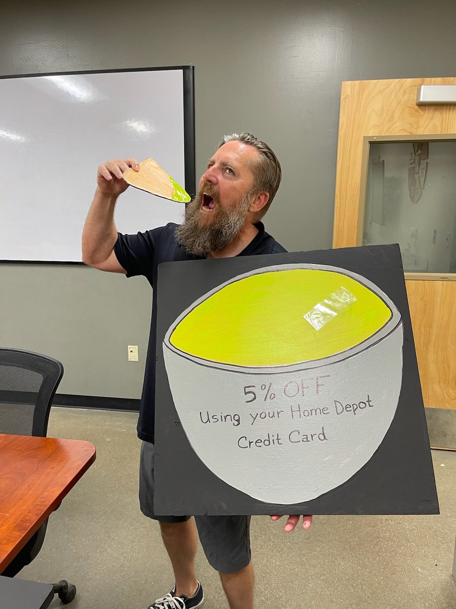 Chris showing how to eat your way to extra savings with a Home Depot credit card!!  Buy a Sundance series Tuffshed get an extra 5% off if purchased with HD credit card.  ⁦<a href="/cfieldstuffshed/">Christopher Fields</a>⁩ ⁦<a href="/WhitefleetChris/">Chris Whitefleet</a>⁩ ⁦<a href="/Penn_DSM/">Judy Penn</a>⁩ ⁦<a href="/HDDentonTX/">Home Depot Denton TX</a>⁩