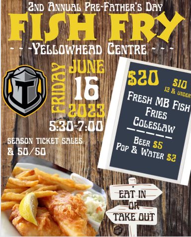 🚨🚨FISH FRY🚨🚨

🎣🍺🍟 Plan to attend our 2nd Annual Pre-Father’s Day Fish Fry at the Yellowhead Centre! 🎣 🍺🍟

<a href="/BannerandPress/">Neepawa Banner&Press</a> <a href="/NeepawaT/">Neepawa Tourism</a> <a href="/jamie_denbow/">Jamie Denbow</a> <a href="/730CKDM/">730 CKDM</a> <a href="/BounceRadio961/">Brandon’s BOUNCE 96.1</a> <a href="/tibbcam/">Cam Tibbett</a> <a href="/Lows9/">Matthew Lowry</a> <a href="/PureCountry101/">PURE Country 101</a> <a href="/suskmuffin/">Ward Szucki</a> 

#FishFry🎣