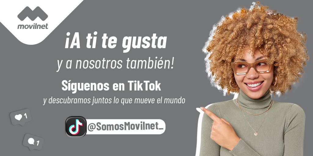 #TikTok es la red social del momento.
Cada día crece 📈  junto a una comunidad inmensa y diversa que se conecta con lo nuevo, lo trendy y lo genial 😎 
<a href="/SomosMovilnet_/">Somos Movilnet</a>  te invita a seguirlos en TikTok por 
🔗 tiktok.com/@Info_Movilnet 

#VenezuelaGaranteDeLosDDHH