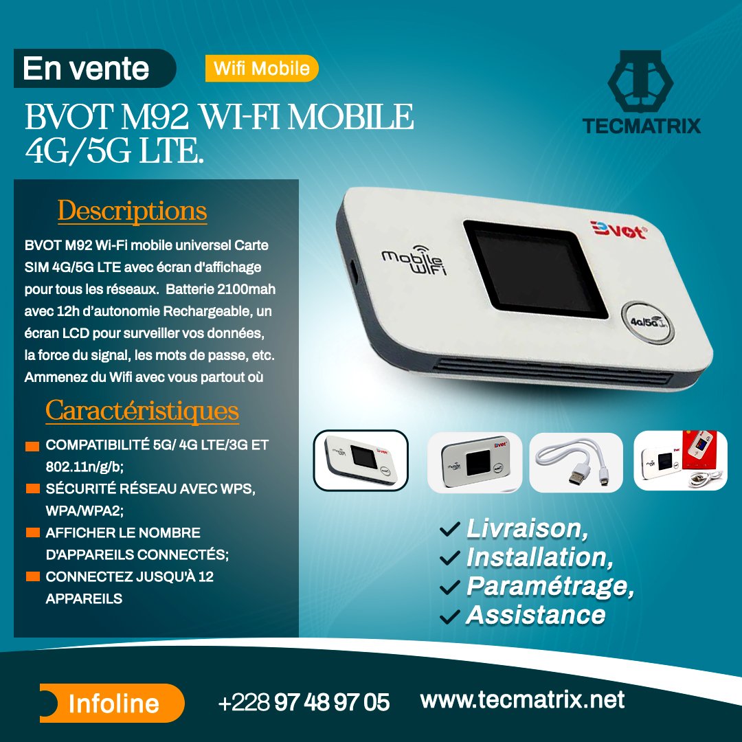 tecmatrix_'s tweet photo. Livraison, Installation, Assistance.
WhatsApp : https://t.co/1JR3tDlIyF #togo #togoinfirmatique https://t.co/cc6aooQcTj