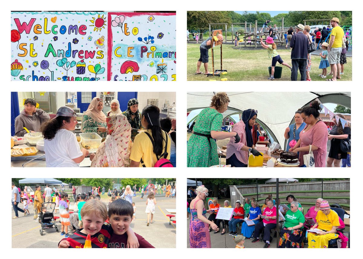 StAndrewsLevPTA's tweet photo. What a fantastic day!

Thank you to all parents &amp; teachers who cooked, baked, donated &amp; did stalls &amp; to Yr 6 Young Leaders, @levinspire choir for 🎶 &amp; @ChapelStPark for crafts!

Thanks @Afzal4Gorton @LevyCllrs for visiting.

It was brilliant to see everyone having a great time! https://t.co/OYf7jpMGJ8