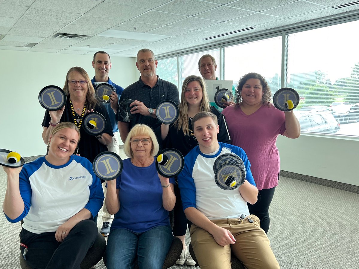 Time for some friendly competition at GoldenCare with our awesome new Integrity-branded Ball Toss Game! 🤾‍♂️ Look at those smiles, we're all set for a ball-tossing showdown! 🥇 Here's to a season of camaraderie, fun and games! 🙌 #2023SpringTraining @GoldenCareUSA