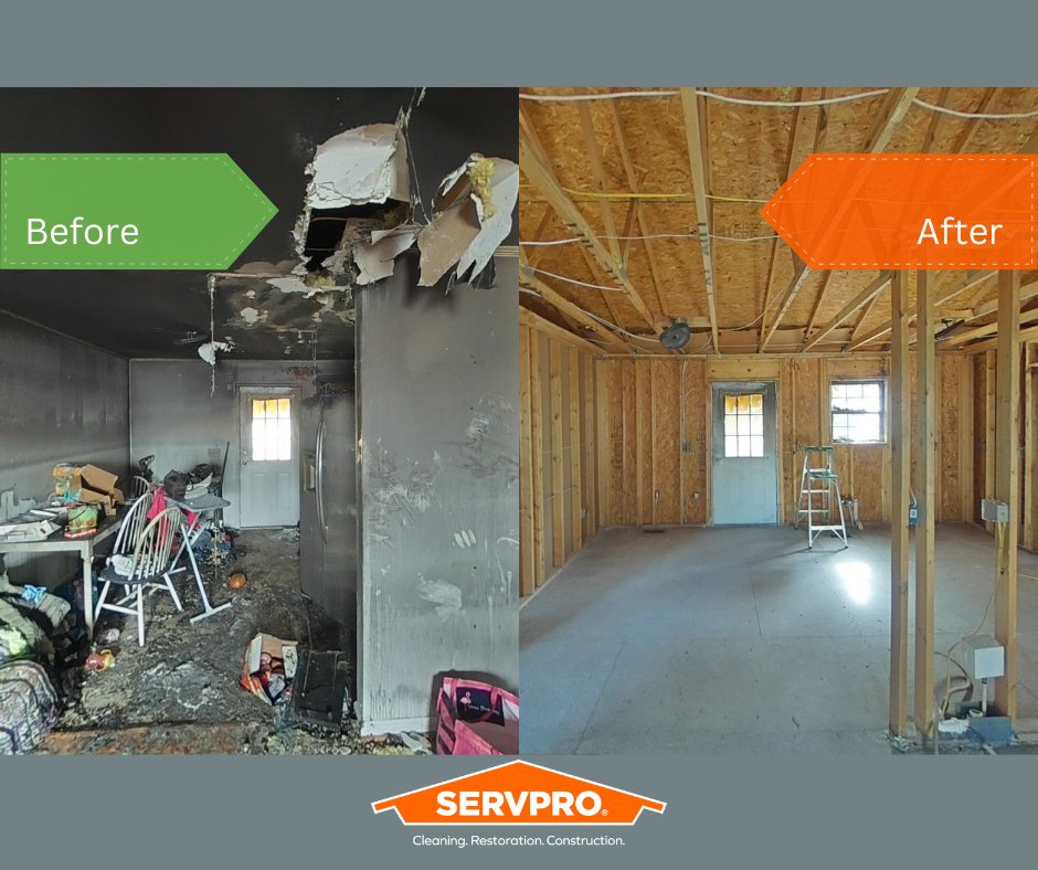 Witness this incredible transformation of this Fire-Damaged Property with SERVPRO’s Restoration Services. The cause was an air fryer that caught on fire, SERVPRO restored this home to its pre-fire condition.  We were there every step of the way. #SERVPROrestoration#Firedamage