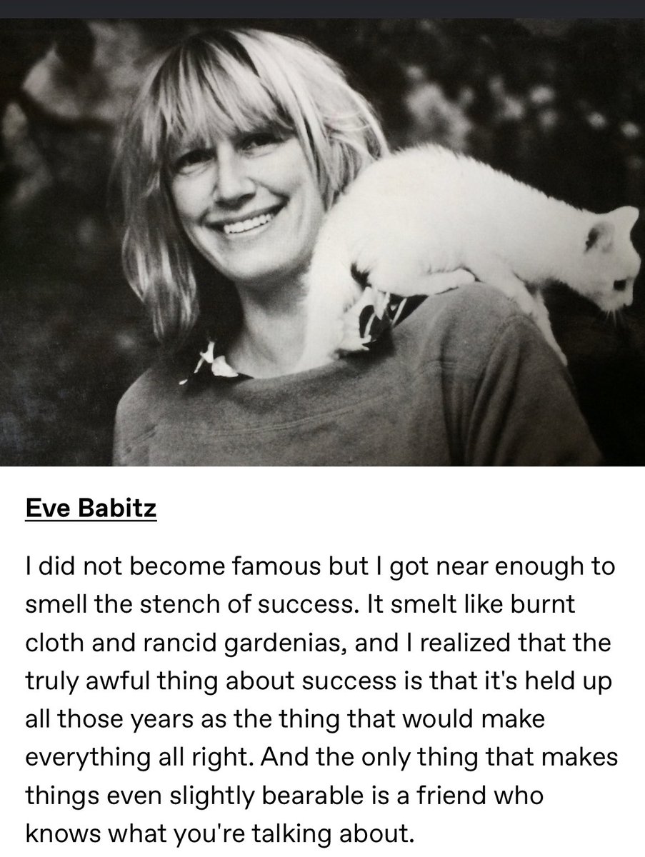 ChrisRiversAFM's tweet photo. @KylePorterCBS 👏 reminded me of this quote from writer Eve Babitz https://t.co/TaYzSlml74