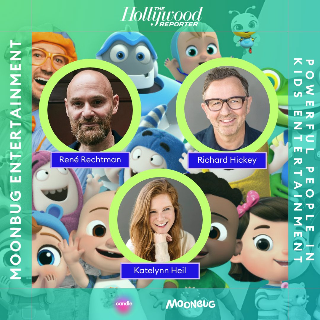 The Hollywood Reporter honored The 75 Most Powerful People in Kids’ Entertainment list including three familiar faces from @MoonbugKids! Congratulations Rene Rechtman, Richard Hickey, and Katelynn Duffel Heil on this achievement.