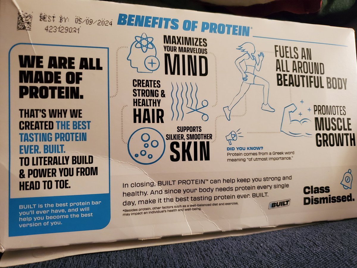 JoyTayl08548864's tweet image. Check out the benefits of protein. I can save you 10% on high protein low sugar bars #inbuilt  #builtbar
 builtbar.com/?baapp=JoyT10