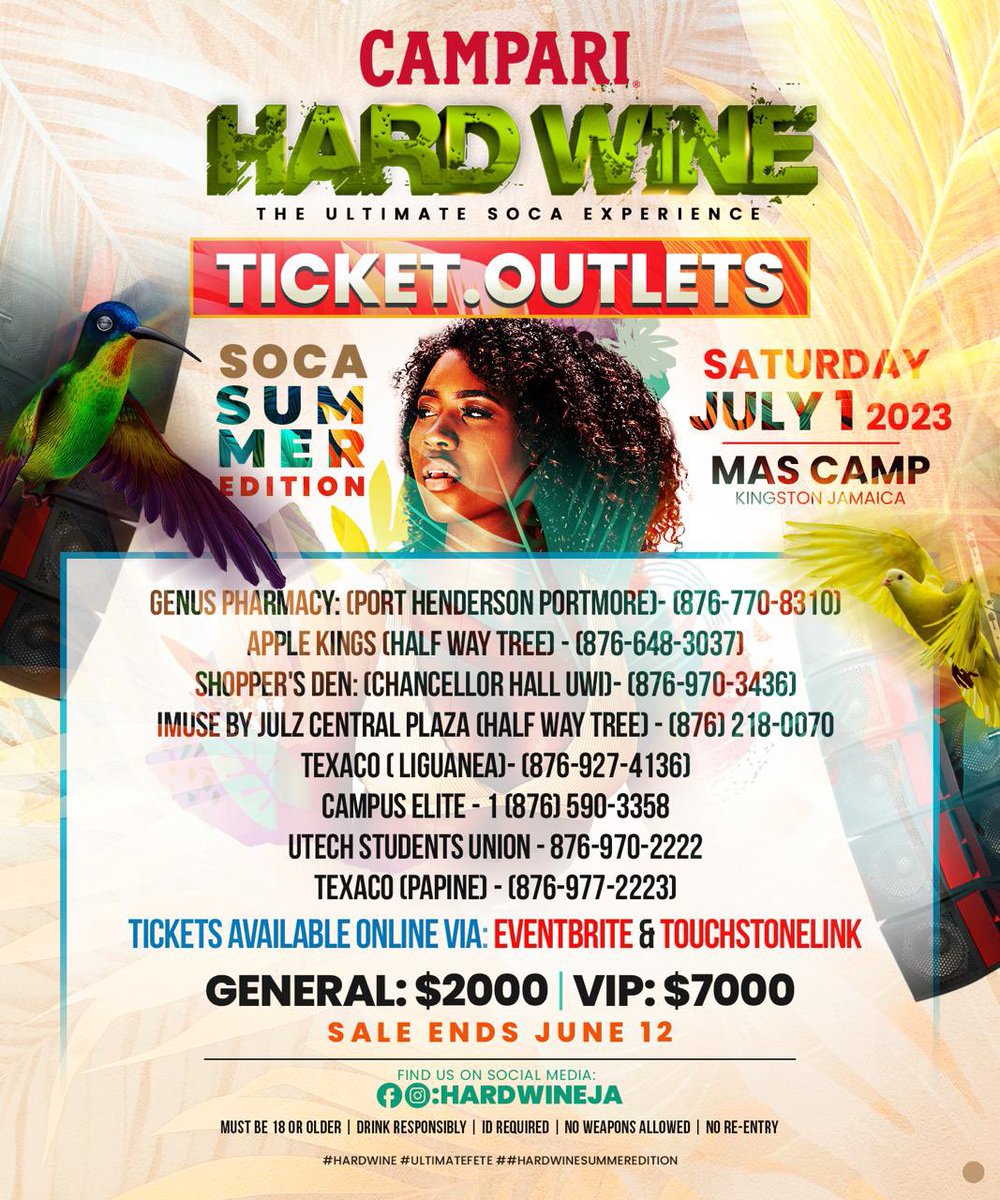 HARDWINEJA's tweet image. Last chance to get your #Hardwine Early Bird tickets‼️

Early Bird Sales end June 12 🗓️

Secure your tickets today💃🏾🕺🏾

Ticket Outlets:

Online
Eventbrite: eventbrite.com/e/hard-wine-th…

Touchstone: touchstonelink.com/event/hardwine…