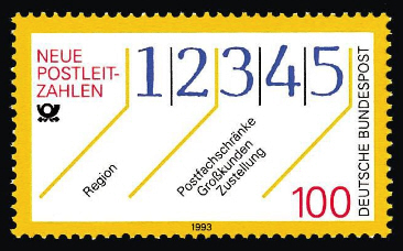 dbundespost's tweet photo. Zur Einführung der fünfstelligen Postleitzahlen hat der Bundespostminister am 11. März eine neue Briefmarke in Serie gebracht welche Ihnen Erklärt wie diese aufgebaut sind. https://t.co/paj6IyJDEV