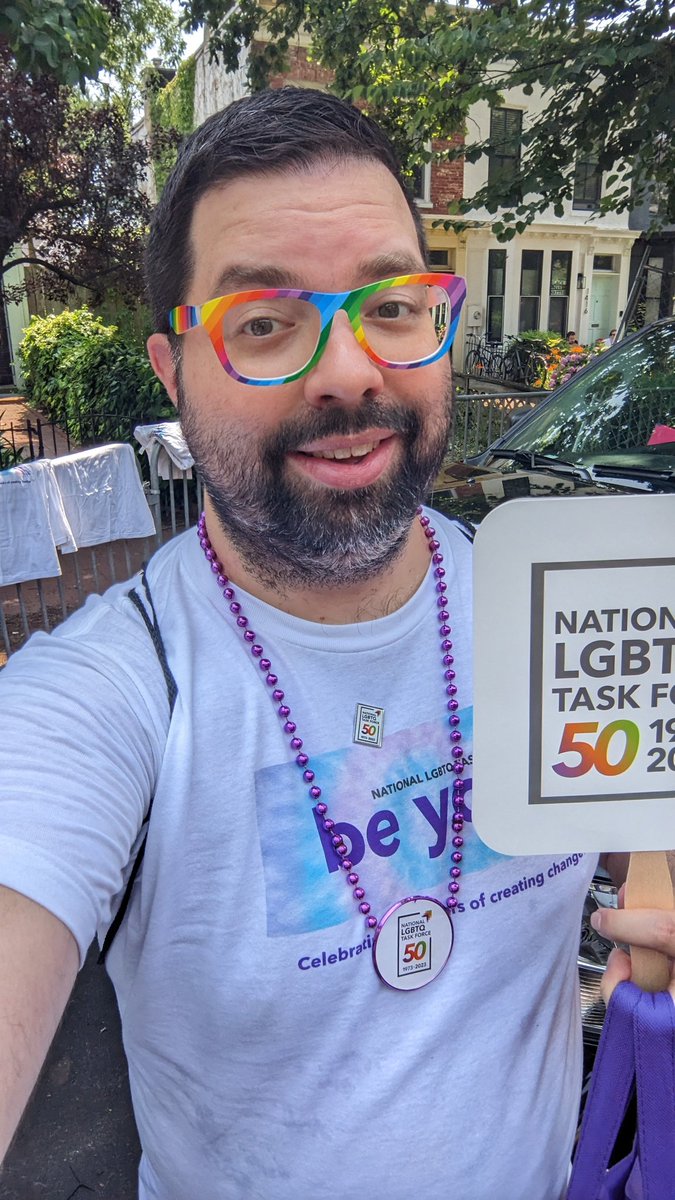 Helping out my friends at @TheTaskForce for today's @CapitalPrideDC parade! Look for me for beads and fans!