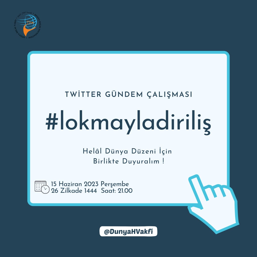 Helali hep birlikte her yere yayalım.🕊️ #lokmayladiriliş

Twitter'ı olan ve temiz nesiller yetiştirmek gayesinde olan herkesi bu çalışmamıza destek vermeye davet ediyoruz. 🎯