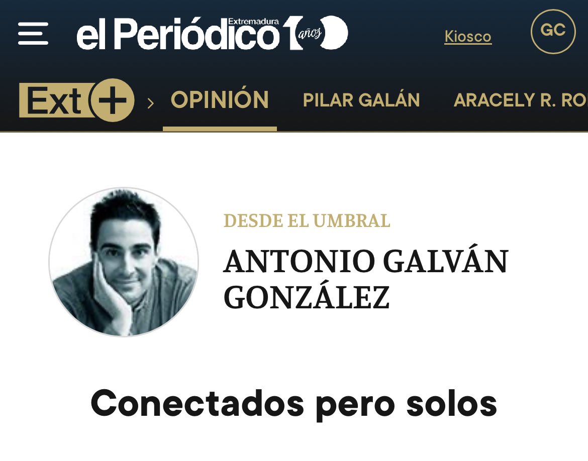 AGalvanGonzalez's tweet photo. “Conectados pero solos”, mi columna de opinión de este sábado en El Periódico Extremadura.

Si os apetece, podéis leer el texto completo de la columna aquí 👉 https://t.co/GNhs8Mglhi o aquí 👉 https://t.co/MZhPqZp61C ::: #Apple #AppleVisionPro #soledad ::: https://t.co/k5AihwxMsz
