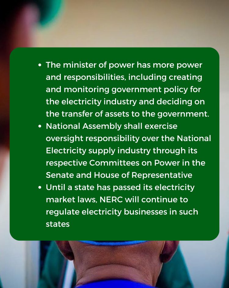 ymonitorng's tweet photo. President Bola Tinubu has recently enacted the new Electricity Bill, signifying a remarkable departure from the outdated Electricity and Power Sector Reform Act of 2005.
Swipe to see what you need to know about the new bill.
#YMonitor
#YMonitorSpotlight https://t.co/osPlWRg50i