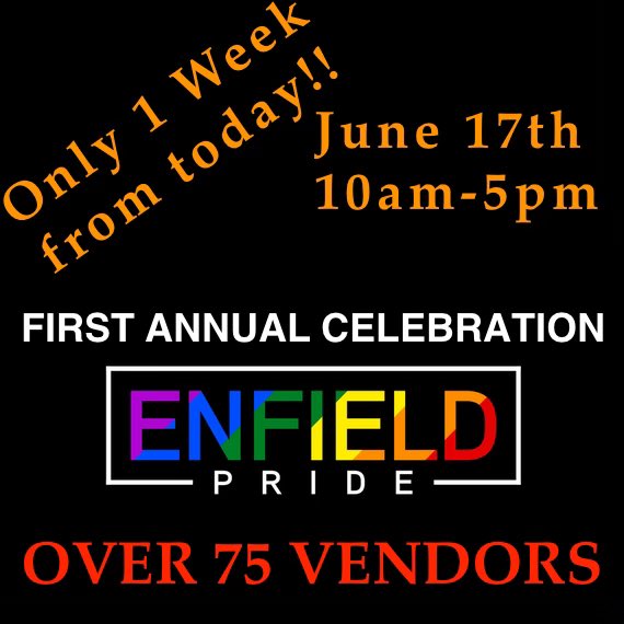 EnfieldPride's tweet photo. Are you ready?!? 1st Annual Enfield Pride Celebration is coming!! #EnfieldPride #LGBTQ https://t.co/DsPWq4V2YT