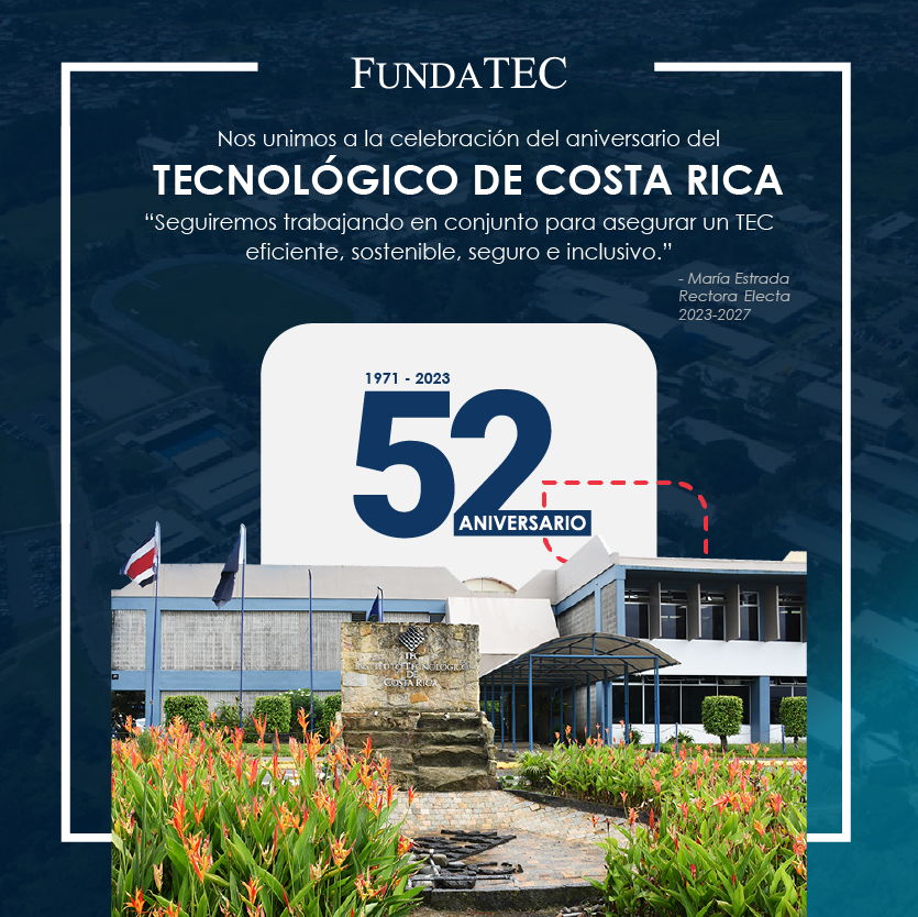FUNDATECcr's tweet photo. ¡Felicitamos al Tecnológico de Costa Rica por su 52 aniversario! https://t.co/vwr42xM91c