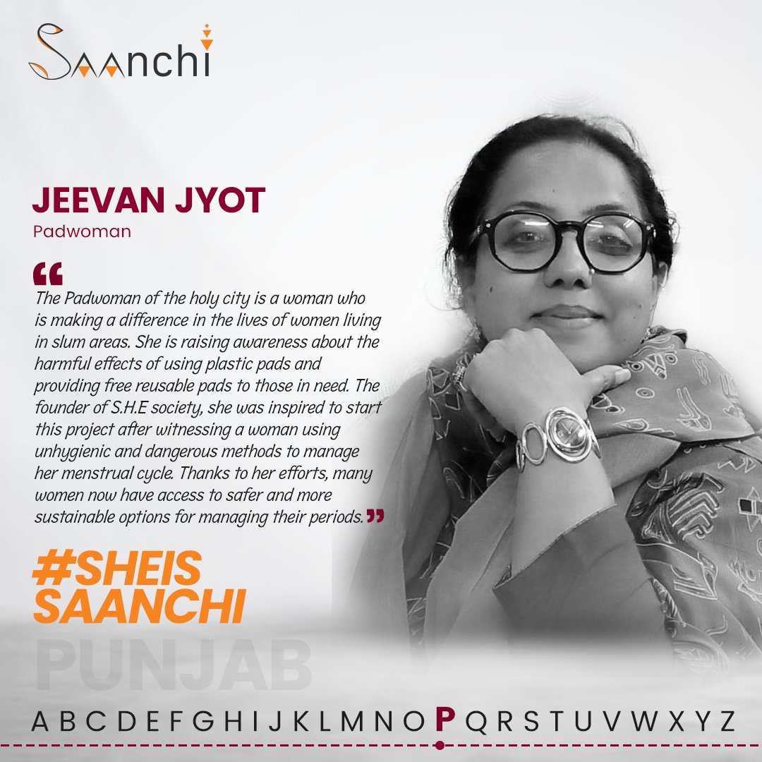 She tied up with a Swiss-based company to provide her with the reusable pads. She targets mainly government and private schools, slum areas and rural areas.

#SHEISSAANCHI #Saanchi #Womenempowerment #Strongwomen #Inspiringwomen #padwoman #reusablepads #menstruation @jeevanjyot20