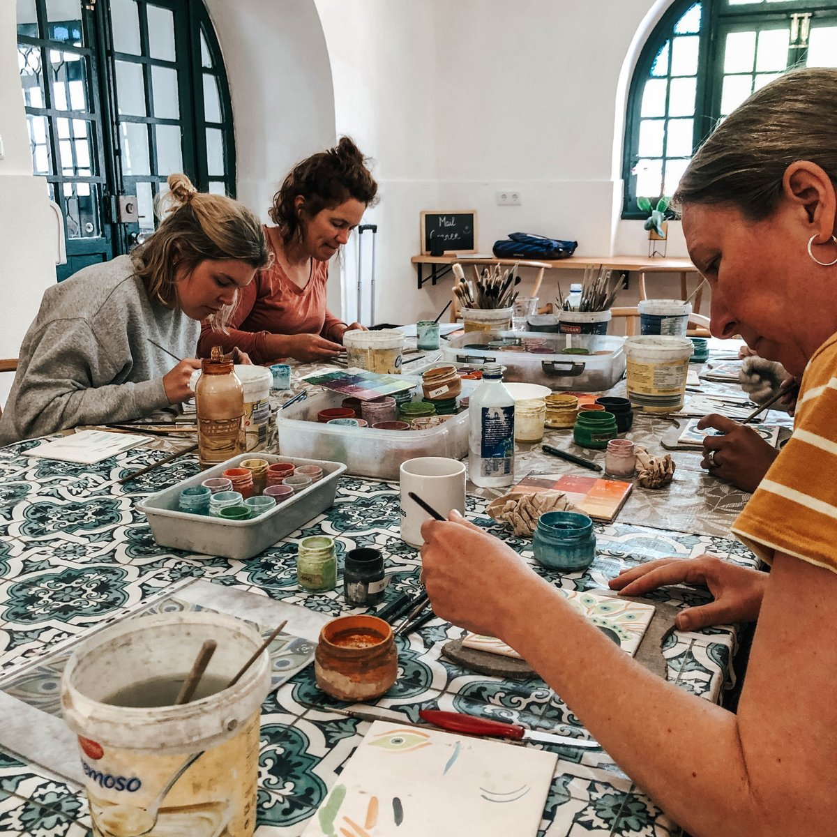 Traditional Tile Painting Workshop at our Co-working Hub in Sintra🇵🇹