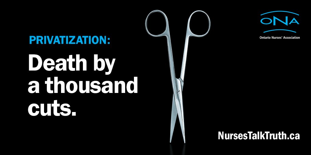 Privatization is death by a thousand cuts.
A critical staffing shortage. ER closures. Longer wait times. A gamble on privatization. Under @fordnation watch, public health-care isn’t getting better—it’s bleeding out.
Take action: nursestalktruth.ca
#nursestalktruth #onpoli