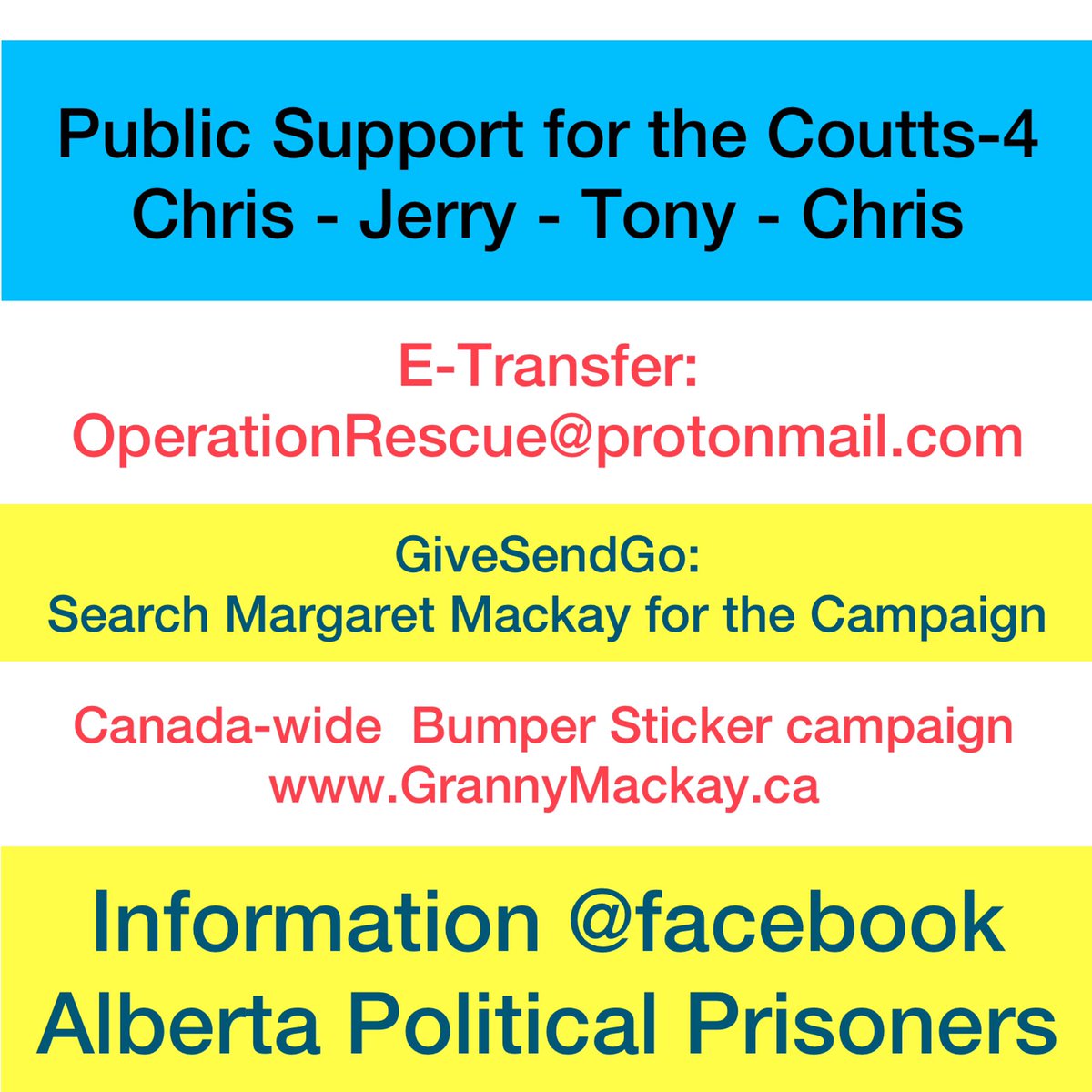OUR 4 Alberta Family Men arrested from Coutts, AB. 
482 days Remand Jail since February 2022. 
Trial UNKNOWN 2024. 
#chrisjerrytonychris #AlbertaPoliticalPrisoners