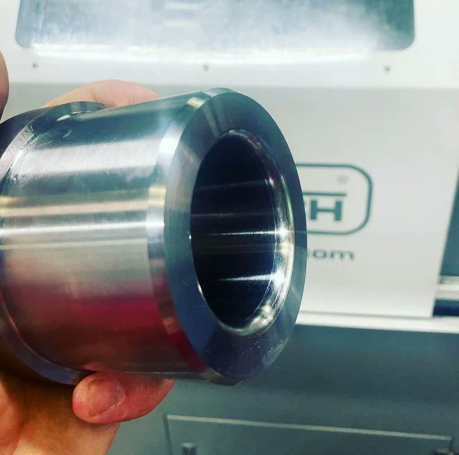 This bushing was turned recently on a Tormach 15L by S & R Machining. 
buff.ly/3WPakNa
#SmallShop #MachineShop #MadeWithTormach