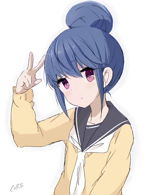 お団子ヘアに戻してみたよ  #ゆるキャン△   #落書き 