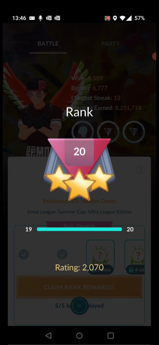 Got my starting ELO yesterday 😋. Hoping to make more time to try and get past Ace rank this season 🙌. Would loveeee to improve in #PVP #GBL #PokemonGO