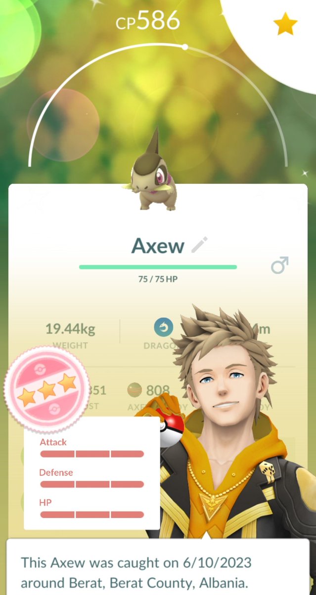 Niantic trying to be nice. Shundo Community Day Axew in the bag ✨✨💯