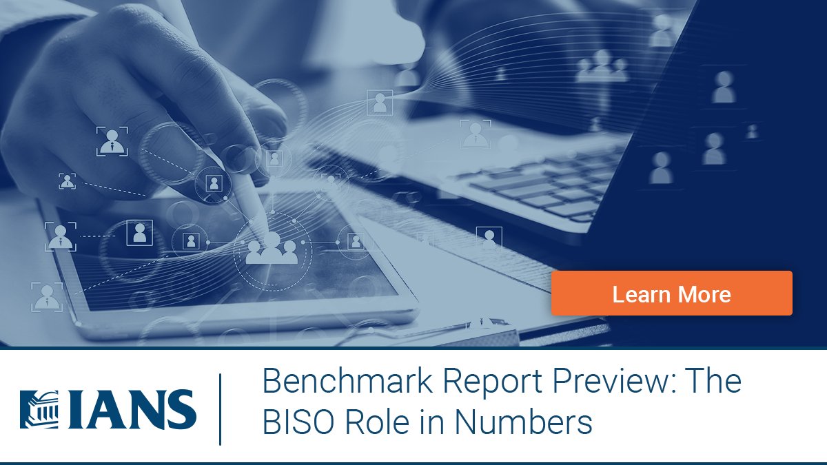 IANS_Security's tweet image. Find benchmark data on the BISO role, from compensation to satisfaction. bit.ly/3xIk3JO

#BISO #securityleaders #securityleadership #cybersecurity #retention #infosec #informationsecurity #cyberjobs