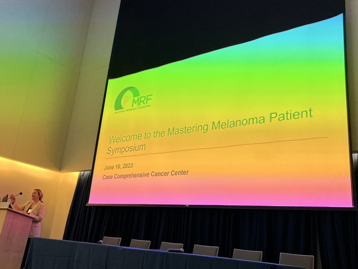 FunchainMD's tweet photo. Good morning #MelFam 🌞

@KyleighMrf kicking off Mastering Melanoma: Patient Symposium in #theCLE @caseccc @CWRUSOM 🖤🌈 https://t.co/F0IMC0ysln
