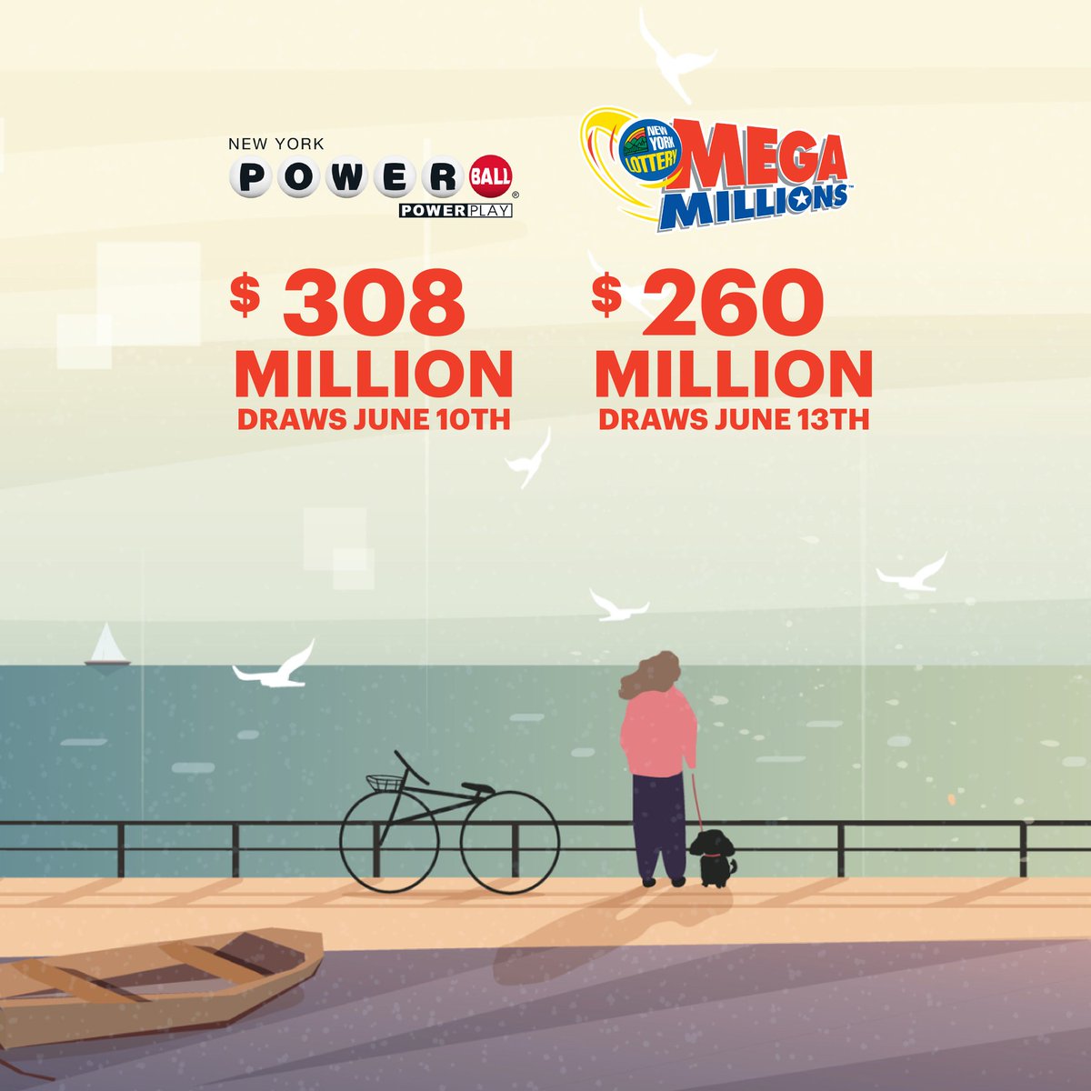 newyorklottery's tweet image. A sublime win is almost upon us. Play today for your chance at the #Powerball and #MegaMillions jackpots. #newyorklottery #pleaseplayresponsibly #Mustbe18+